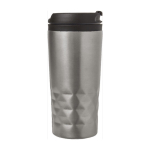 Caneca com função térmica e formato geométrico 300ml Trilliant Colors cor prateado quarta vista