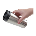 Caneca com função térmica e formato geométrico 300ml Trilliant Colors cor prateado quinta vista