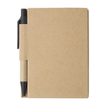 Minicadernos reciclados com caneta, folhas A7 pautadas EcoPocket cor preto primeira vista