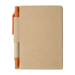 Minicadernos reciclados com caneta, folhas A7 pautadas EcoPocket cor cor-de-laranja primeira vista