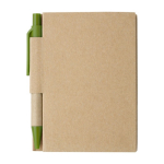 Minicadernos reciclados com caneta, folhas A7 pautadas EcoPocket cor verde-claro primeira vista