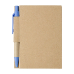 Minicadernos reciclados com caneta, folhas A7 pautadas EcoPocket cor azul-claro primeira vista