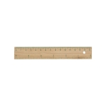 Régua promocional em bambu com centímetros e polegadas 15cm Bamboo cor castanho primeira vista