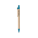 Esferográfica de cartão com clipe de madeira com tinta azul Woodclip cor azul-claro vista principal