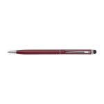 Canetas gravadas finas com ponteira táctil de cor cromada tinta azul Vip Thin cor bordeaux primeira vista