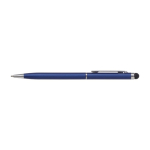 Canetas gravadas finas com ponteira táctil de cor cromada tinta azul Vip Thin cor azul-escuro primeira vista