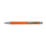 Caneta de borracha e com logo efeito espelhado tinta azul Intro Rubber cor cor-de-laranja primeira vista