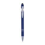 Caneta de alumínio com acabamento de borracha tinta azul Alu Even cor azul-escuro primeira vista