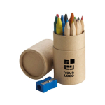 Estojo com lápis de cor, lápis de cera e afia Pencils & Crayons cor castanho vista principal