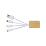 Cabos de carregamento 3 em 1 com carcaça de bambu multicarga Bamboo cor branco primeira vista