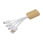 Cabos de carregamento 3 em 1 com carcaça de bambu multicarga Bamboo cor branco segunda vista