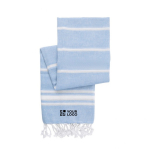 Toalha-páreo de algodão com franja e riscas, material eco Páreo Cotton cor azul-claro vista principal