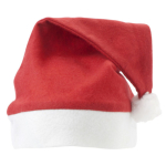 Gorro de Pai Natal publicitário com logotipo Santa cor vermelho primeira vista