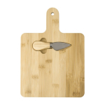 Tábua quadrada para cortar e servir queijo com faca Gouda cor madeira segunda vista