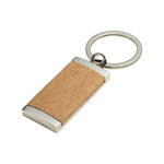 Porta-chaves de bambu com forma retangular e estrutura de metal cor madeira sexta vista