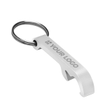 Porta-chaves abre-garrafas de metal brilhante com logo Functional cor preto vista principal