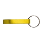 Porta-chaves abre-garrafas de metal brilhante com logo Functional cor amarelo primeira vista