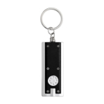 Porta-chaves promocional de plástico colorido com lanterna LED Light cor preto segunda vista