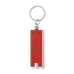 Porta-chaves promocional de plástico colorido com lanterna LED Light cor vermelho primeira vista