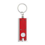 Porta-chaves promocional de plástico colorido com lanterna LED Light cor vermelho segunda vista