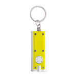 Porta-chaves promocional de plástico colorido com lanterna LED Light cor amarelo segunda vista