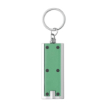 Porta-chaves promocional de plástico colorido com lanterna LED Light cor verde primeira vista