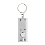 Porta-chaves promocional de plástico colorido com lanterna LED Light cor prateado segunda vista