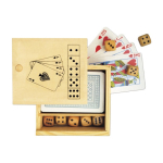 Conjunto de jogos personalizado de madeira com logo Casino cor madeira primeira vista