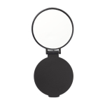 Espelho de bolso publicitário barato de plástico BasicStyle cor preto primeira vista