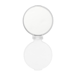 Espelho de bolso publicitário barato de plástico BasicStyle cor branco primeira vista