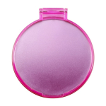 Espelho de bolso publicitário barato de plástico BasicStyle cor cor-de-rosa segunda vista