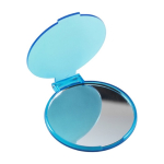 Espelho de bolso publicitário barato de plástico BasicStyle cor azul-claro terceira vista