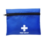 Kit primeiros socorros publicitário em saco com acessórios Alert cor azul primeira vista