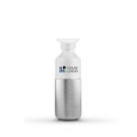 Garrafa de metal pequena com copo na tampa 350ml Dopper Steel cor prateado primeira vista