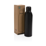 Garrafas térmicas para brindes de aço reciclado 500ml Nomad Recycled cor preto vista com caixa