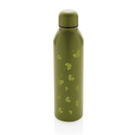 Garrafas térmicas para brindes de aço reciclado 500ml Nomad Recycled cor verde militar vista com logo