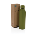 Garrafas térmicas para brindes de aço reciclado 500ml Nomad Recycled cor verde militar vista com caixa