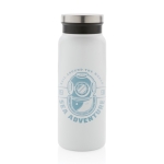 Garrafa de aço reciclado com tampa original 600ml Land Recycled cor branco