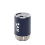 Copo térmico aço reciclado com tampa anti-gotas 360ml Inspire Recycled cor azul-marinho vista principal