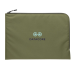 Elegante bolsa minimalista para PC poliéster reciclado 15,6'' Impact cor verde militar vista com logo