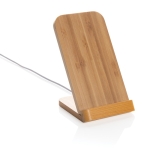 Suporte de bambu com carregamento sem fios Natura stand FSC cor castanho