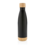 Garrafa de aço inox com detalhes de bambu 520ml Lid&Bottom Bambu cor preto segunda vista