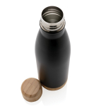 Garrafa de aço inox com detalhes de bambu 520ml Lid&Bottom Bambu cor preto quarta vista