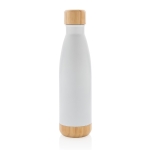 Garrafa de aço inox com detalhes de bambu 520ml Lid&Bottom Bambu cor branco segunda vista