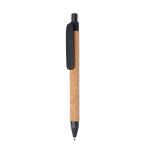 Caneta sustentável de longa duração com tinta azul Straw Fibre cor preto