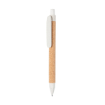 Caneta sustentável de longa duração com tinta azul Straw Fibre cor natural