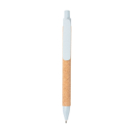 Caneta sustentável de longa duração com tinta azul Straw Fibre cor azul-claro segunda vista