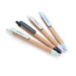 Caneta sustentável de longa duração com tinta azul Straw Fibre cor azul-claro