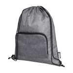 Saco-mochila de rPET com cordão dobrável e bolso frontal cor cinzento
