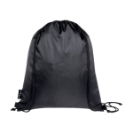 Saco-mochila de rPET com cordão dobrável e bolso frontal cor cinzento segunda vista traseira